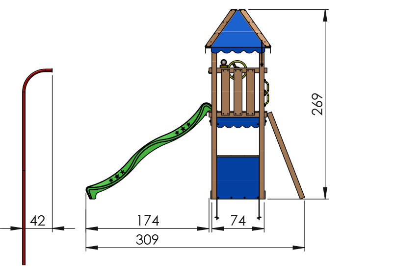 802 206 Jungle Cirque dimensions side